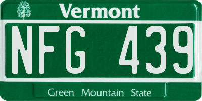 VT license plate NFG439