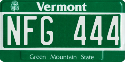 VT license plate NFG444