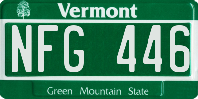VT license plate NFG446