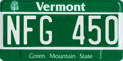 VT license plate NFG450