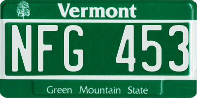 VT license plate NFG453