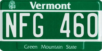 VT license plate NFG460