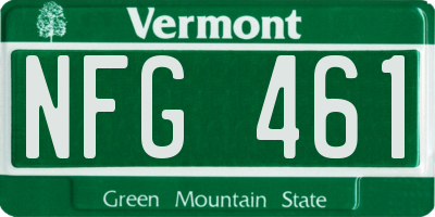 VT license plate NFG461