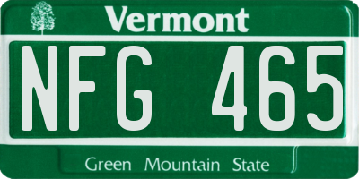 VT license plate NFG465