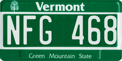 VT license plate NFG468