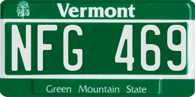 VT license plate NFG469