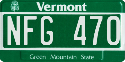 VT license plate NFG470