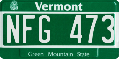 VT license plate NFG473