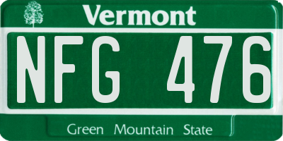 VT license plate NFG476