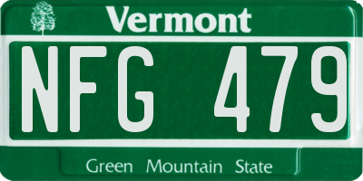 VT license plate NFG479