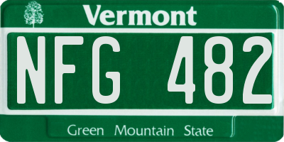 VT license plate NFG482