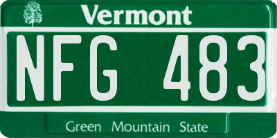 VT license plate NFG483