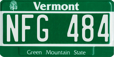 VT license plate NFG484