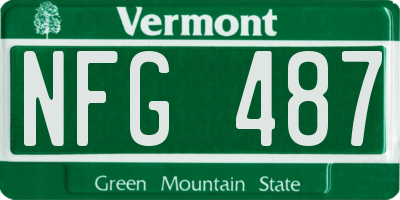 VT license plate NFG487