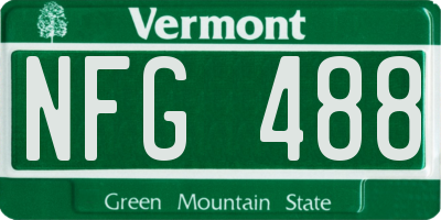 VT license plate NFG488
