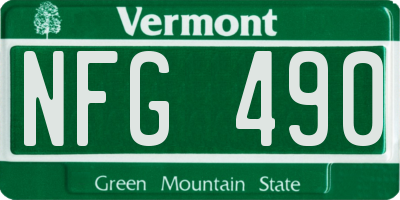 VT license plate NFG490