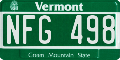 VT license plate NFG498