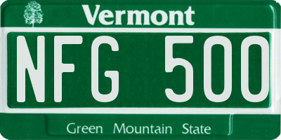 VT license plate NFG500
