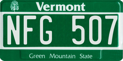 VT license plate NFG507