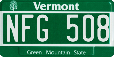 VT license plate NFG508