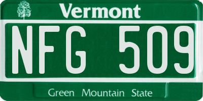 VT license plate NFG509