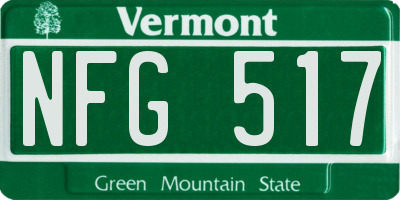 VT license plate NFG517