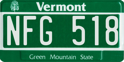 VT license plate NFG518