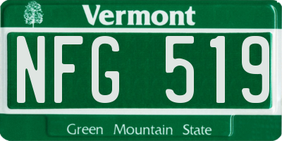 VT license plate NFG519