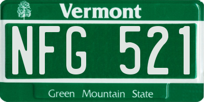 VT license plate NFG521