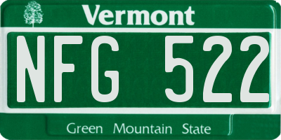 VT license plate NFG522
