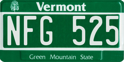 VT license plate NFG525
