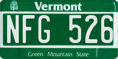 VT license plate NFG526