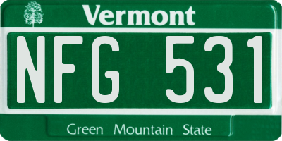 VT license plate NFG531