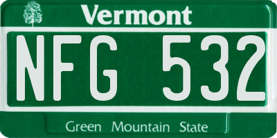 VT license plate NFG532