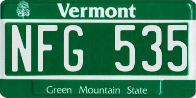 VT license plate NFG535