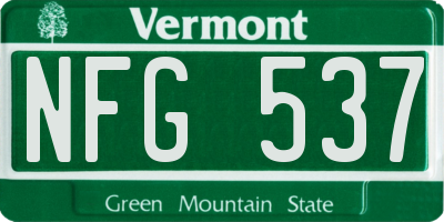 VT license plate NFG537