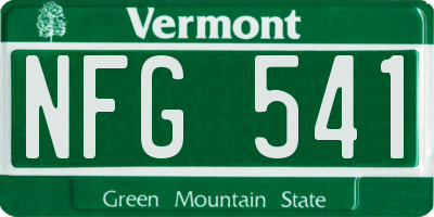 VT license plate NFG541