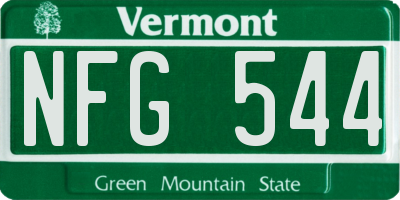 VT license plate NFG544