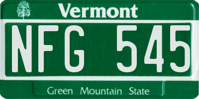 VT license plate NFG545