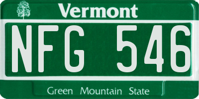 VT license plate NFG546