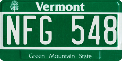 VT license plate NFG548