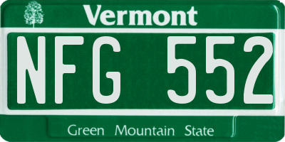 VT license plate NFG552