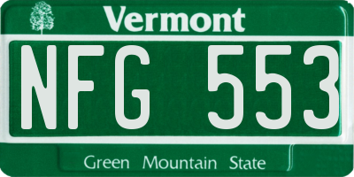 VT license plate NFG553