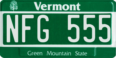 VT license plate NFG555