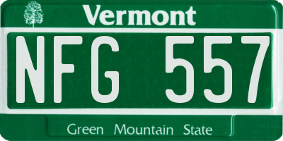 VT license plate NFG557