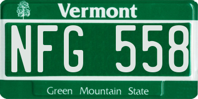 VT license plate NFG558