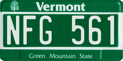 VT license plate NFG561
