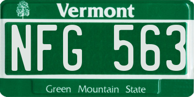 VT license plate NFG563