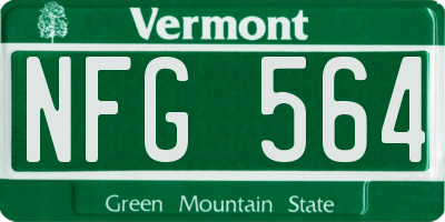 VT license plate NFG564
