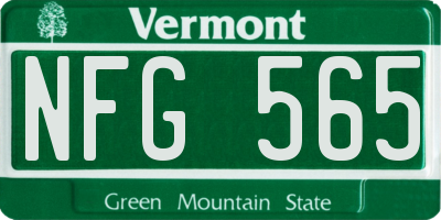 VT license plate NFG565